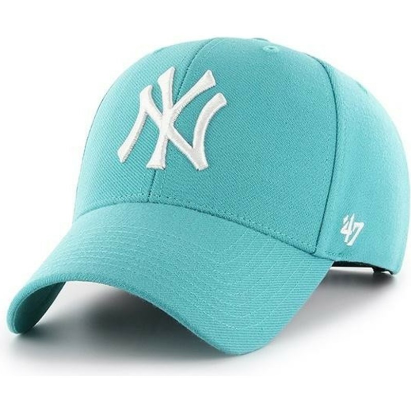 47-brand-curved-brim-new-york-yankees-mlb-mvp-turquoise-snapback-cap-grun