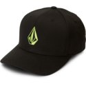 volcom-curved-brim-grünes-logo-thyme-grün-full-stone-xfit-fitted-cap-schwarz