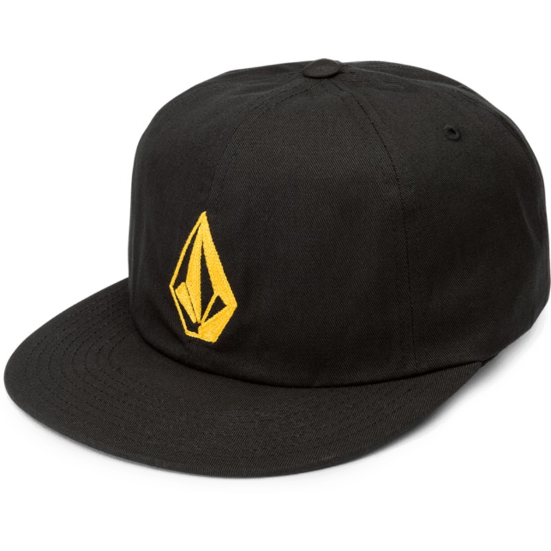 volcom-flat-brim-golden-logo-golden-haze-stone-battery-adjustable-cap-schwarz