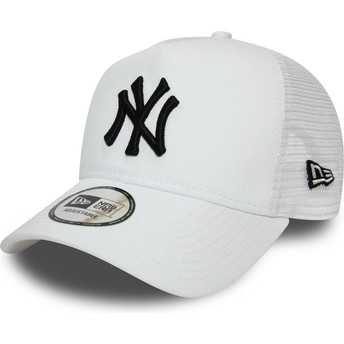 New Era Black Logo Essential A Frame New York Yankees MLB White Trucker Hat