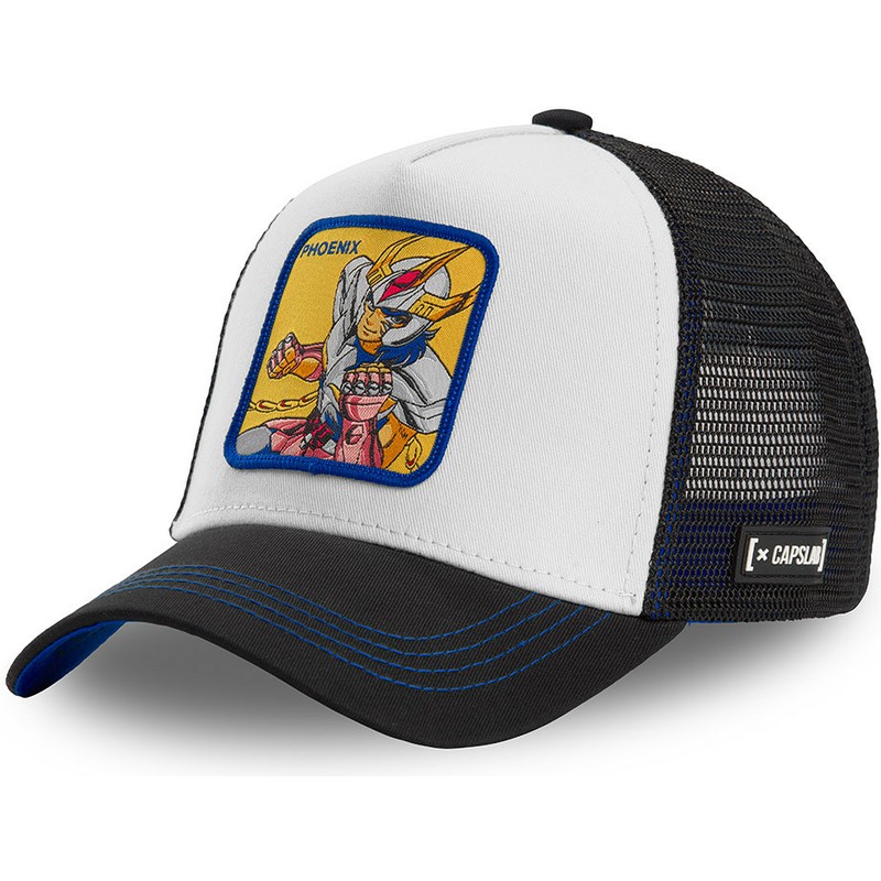 capslab-phoenix-ikki-pho2-saint-seiya-knights-of-the-zodiac-white-and-black-trucker-hat