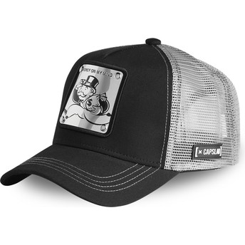 Capslab Rich Uncle Pennybags MAILLE Monopoly Black and Silver Trucker Hat