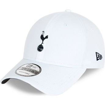 New Era Curved Brim 9FORTY Rubber Patch Tottenham Hotspur Football Club White Adjustable Cap