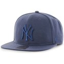 47-brand-flat-brim-grosses-logo-new-york-yankees-mlb-no-shot-snapback-cap-blau-